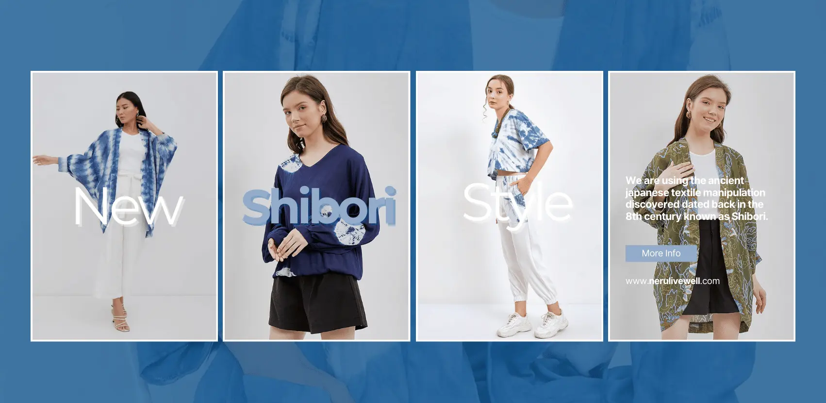 koleksi pakaian shibori